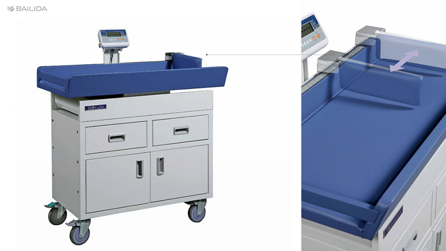 La table d'examen pédiatrique possède toutes les fonctionnalités requises dans votre unité pédiatrique.