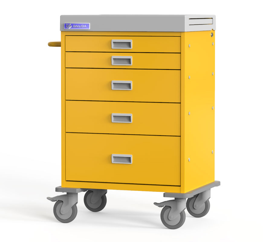 Isolation Trolley Medical Isolation Cart with Durable Bumper, Height-fixed Accessories ...
