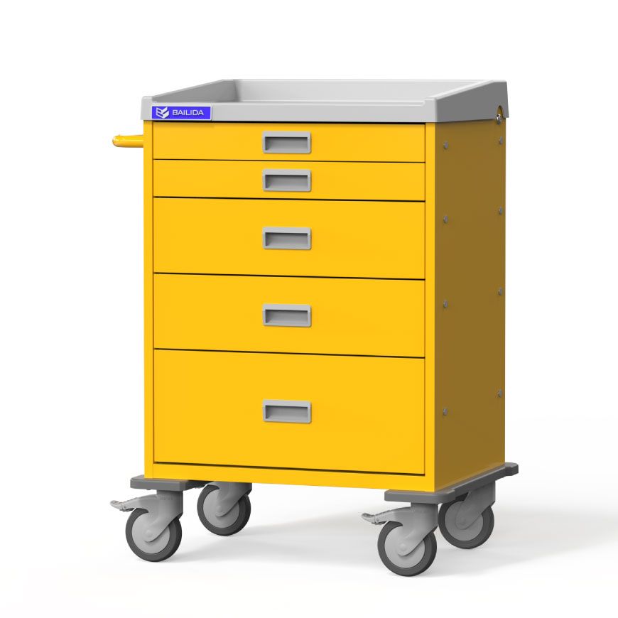 Isolation Trolley Medical Isolation Cart with Durable Bumper, Height-fixed Accessories ...