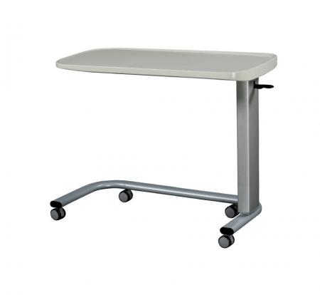 Больничный прикроватный столик с твердой поверхностью на колесах - Регулируемый больничный прикроватный столик с твердой поверхностью и колесами для легкой мобильности.