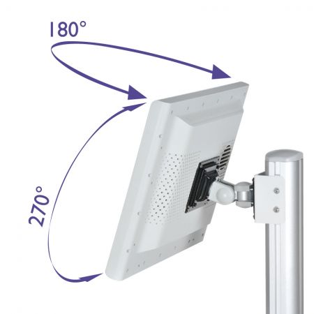 BAILIDA VESA Connector for Equipment Cart - VESA Mount Adapter for monitor for Medical Equipment Cart.