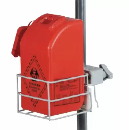 BAILIDA MEDICAL Contenitore per oggetti taglienti (1,76L) con supporto in metallo per asta per flebo - Smaltimento contenitore per oggetti taglienti con supporto in metallo per asta per infusione