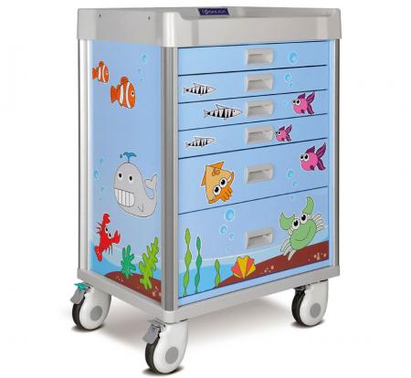 Carrello pediatrico pratico con accessori completi (serie MX) - Carrello pediatrico pratico.