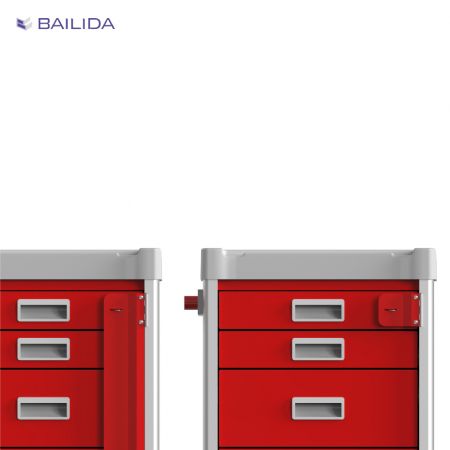 Sblocco di sicurezza o barra di blocco per singolo cassetto o per tutti i cassetti.