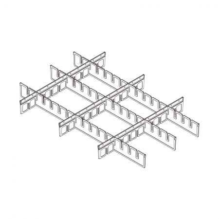 Conjunto de separadores fijos de 3” BAILIDA para bandeja de ABS - Conjunto de separadores fijos médicos de 3” para bandeja de ABS.