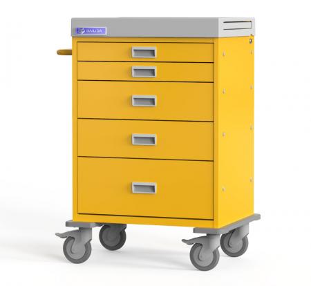 Medical Isolation Cart with Durable Bumper, Height-fixed Accessories, Large Drawer, Side Table - Isolation Trolley with Protective Bumper, Fixed Height Accessories Assembling.