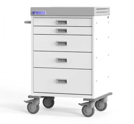 Medical Procedure Cart with Durable Bumper, Side Table, Height-fixed Accessories Mount