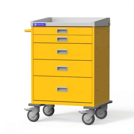 Medical Isolation Cart with Durable Bumper, Height-fixed Accessories Mount, Large Drawer - Isolation Trolley with Protection Bumper, Height-fixed Accessories Assembling.