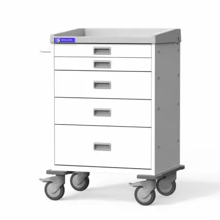 Medical Procedure Cart with Durable Bumper, Height-fixed Accessories Mount - Treatment Trolley with Anti-collision Bumper and Height-fixed Accessories Assembling