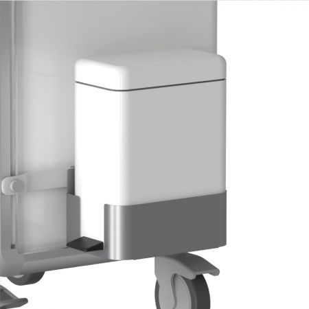 BAILIDAペダル付き医療用スチール廃棄物容器（5L）ホルダーとEXサイドレール付き - ペダル付きの5Lステップオン医療廃棄物容器