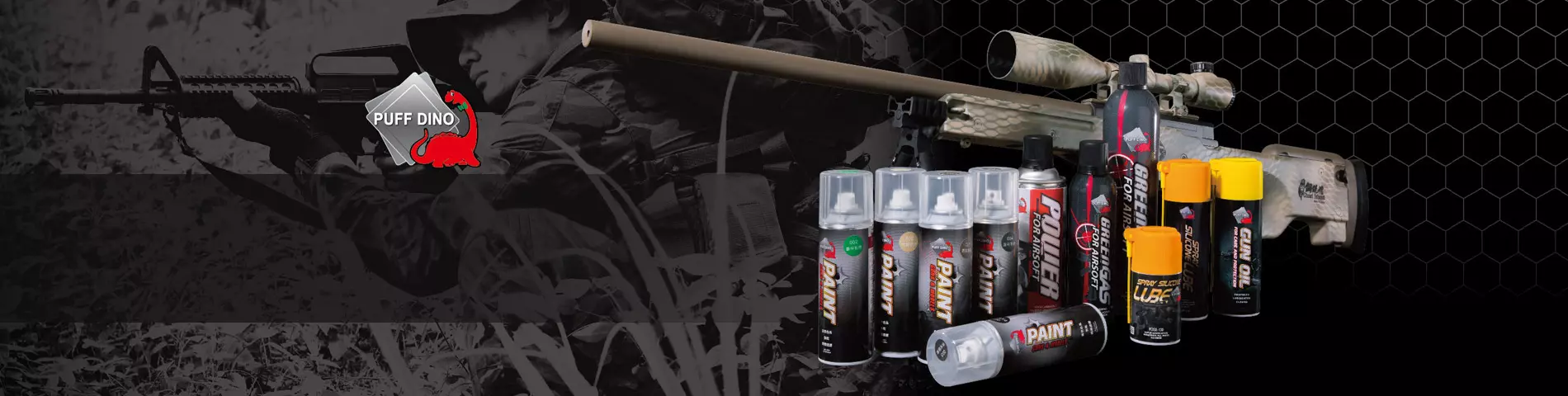 軍警槍械系列 讓槍枝的擊發順暢無比 除了恐龍瓦斯馳名生存遊戲業界之外,恐龍更針對軍警的槍枝、BB槍及配備提供專業的清潔保養產品。