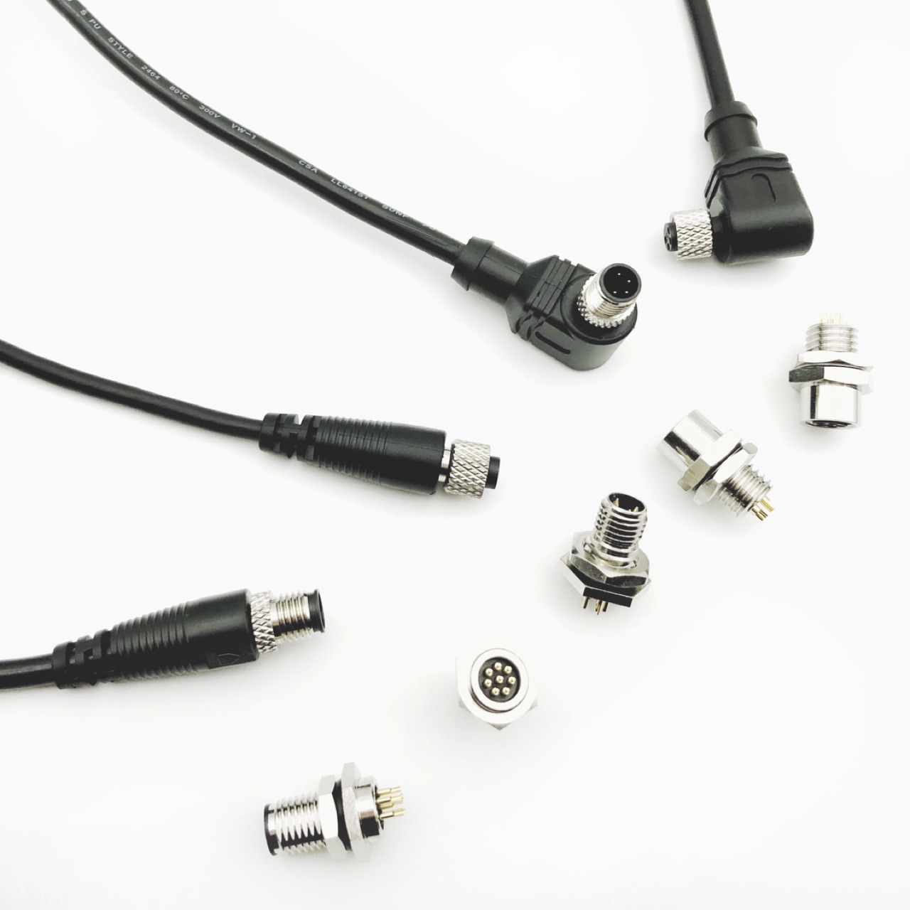 M8 Connector and Cable - Waterproof M8 panel mount connector and