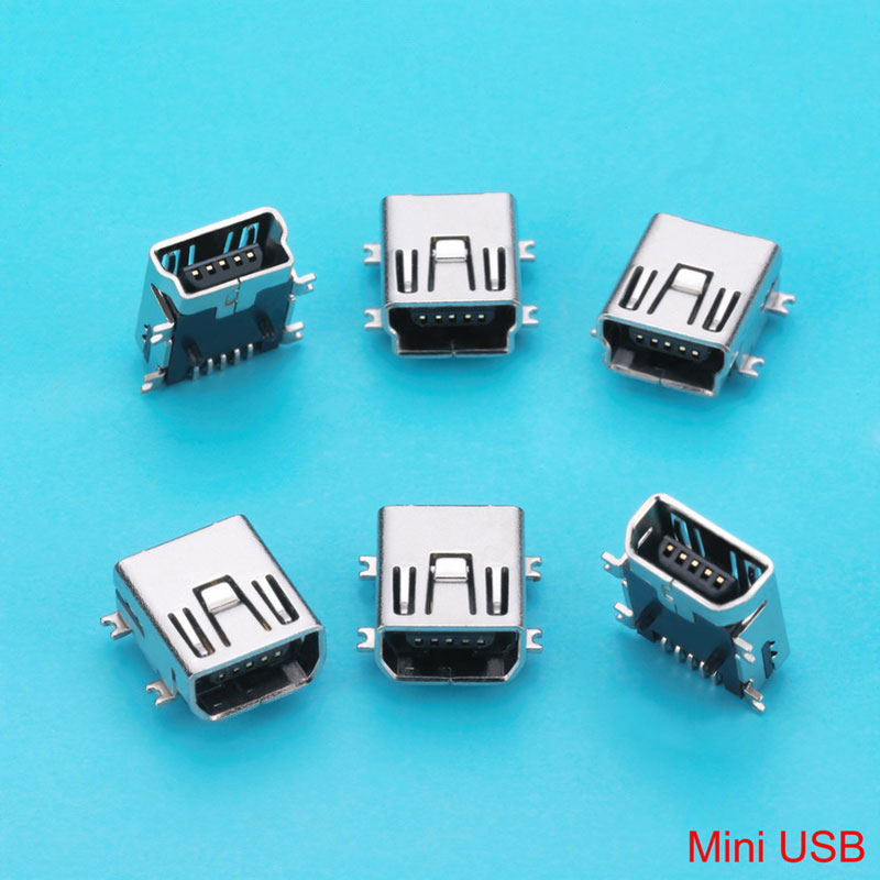 Mini USB B Type Jack Connectors with 5 / 8 / 10-pin Male Female