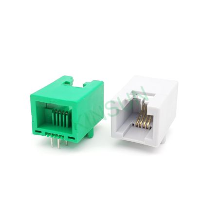 MEETOOT 2pcs nero dritto RJ11 femmina a femmina PCB MEETOOT 2pcs nero dritto RJ11 femmina a femmina PCB
