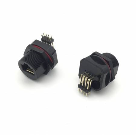 جک RJ45 ضد آب_هدر پین زاویه راست