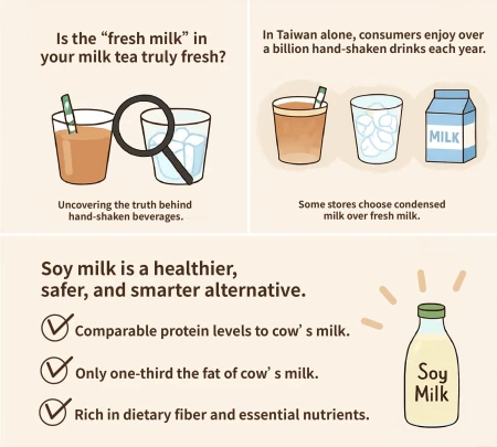 Fresh Milk Tea Controversy in Hand-Shaken Drinks? Soymilk is the Healthier Choice - Milk Tea Controversy? Soymilk Is the Healthier Choice.