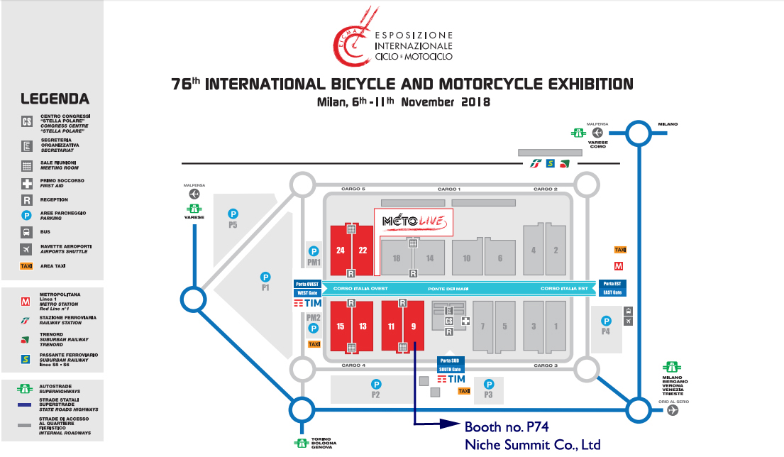 Where Is Us - Site Map of EICMA 2018