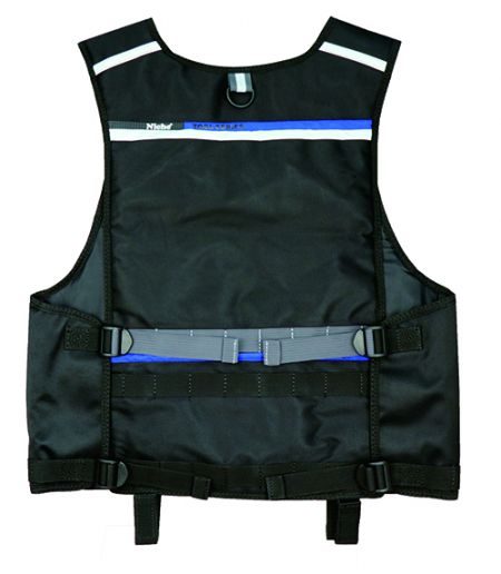 Back of engineer Tool vest with Rescue pull handle, adjustable webbing straps, Molle webbing, Reflective strip.