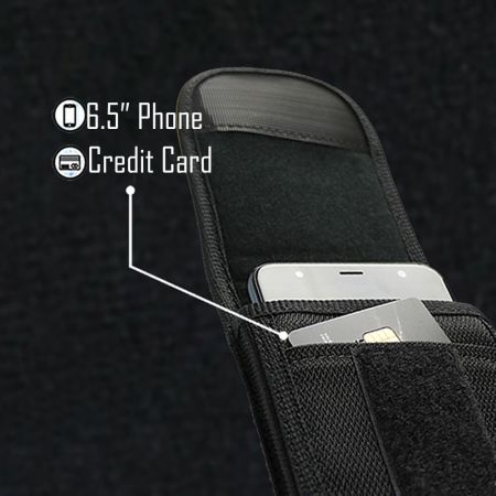 Slim phone pouch fits 6.5 inch smartphone and credit card