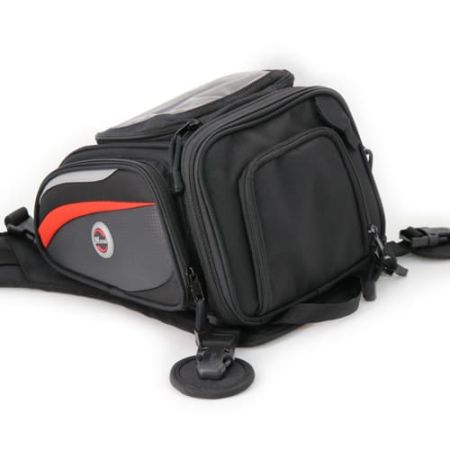 Interchangeable Magnetic and Suction pad Navigator Motorcycle Tank bag made from 1680D polyester with transparent window stand for GPS or Smartphone.Two ways design fuel tank bag, shoulder bag or backpack.