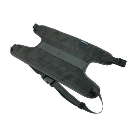 Coussin de siège arrière de moto avec MOLLE compatible webbing pour attacher le sac à dos du système Niche FastRelis et les poches modulaires.