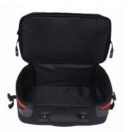 Spacious main compartment with 2 way zipper closure opens wide for easy access to any gear inside.