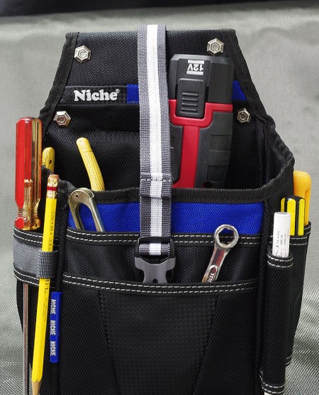 large capacity front and main compartment slot sleeve for different tools