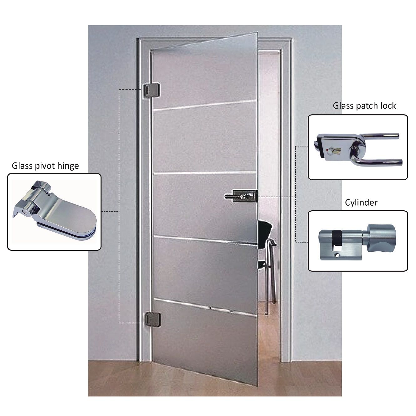 Hinged Glass Door Accessories And
