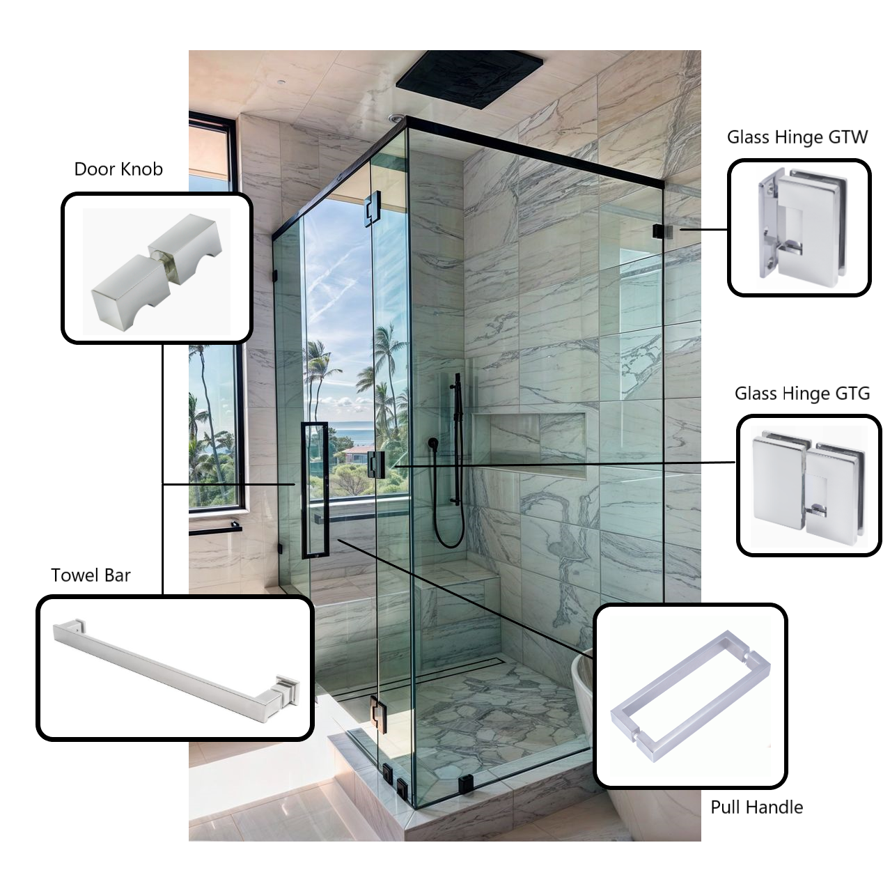 Glass shower door