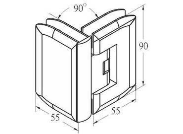 บานพับกระจก, #GHA-30E-90