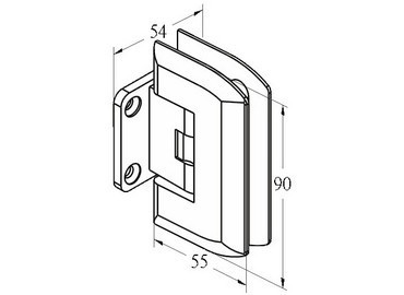 บานพับกระจก, #GHA-30E-GTWSP