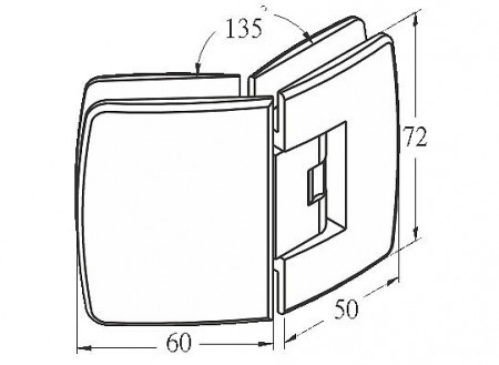 บานพับกระจก, #GHA-40R-135