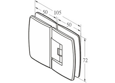 บานพับกระจก, #GHA-40R-180