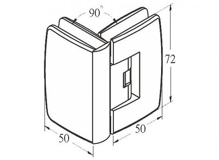 บานพับกระจก, #GHA-40R-90
