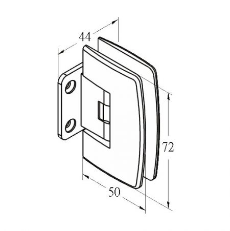 บานพับกระจก, #GHA-40R-GTWSP