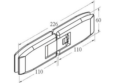 Glass Hinge, #GHA-60E-180