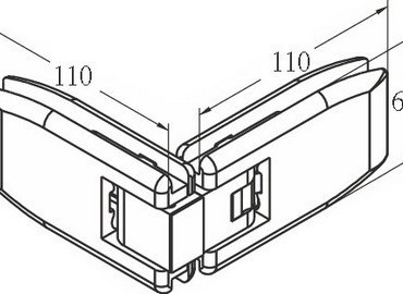 บานพับกระจก, #GHA-60E-90