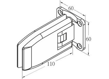 บานพับกระจก, #GHA-60E-GTW