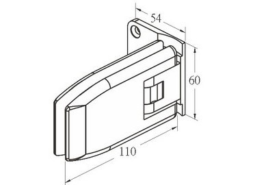 บานพับกระจก, #GHA-60E-GTWOF