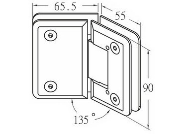 유리 경첩, #GHA-70C-135