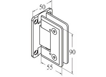 บานพับกระจก, #GHA-70C-GTW