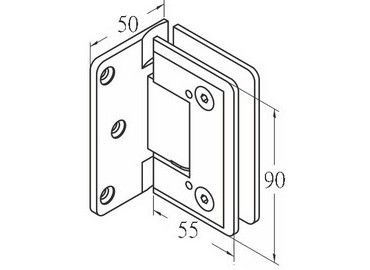 Glass Hinge, #GHA-70C-GTWOF