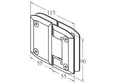 Glass Hinge, #GHA-70E-180