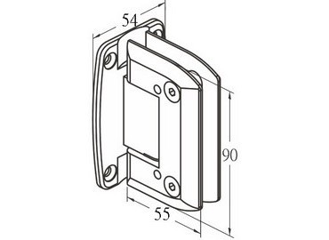 Glass Hinge, #GHA-70E-GTW