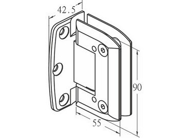 유리 경첩, #GHA-70E-GTWOF