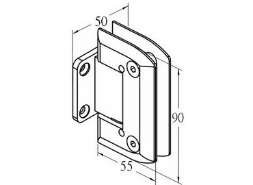 ガラスヒンジ、#GHA-70E-GTWSP