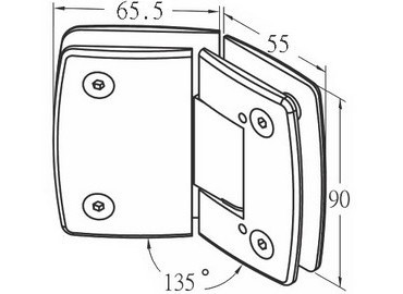 Bisagra de vidrio, #GHA-70R-135