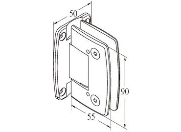 Glass Hinge, #GHA-70R-GTW