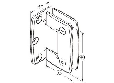บานพับกระจก, #GHA-70R-GTWOF