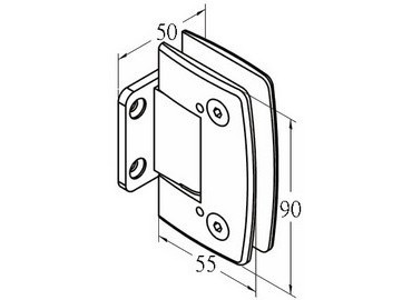 Glass Hinge, #GHA-70R-GTWSP